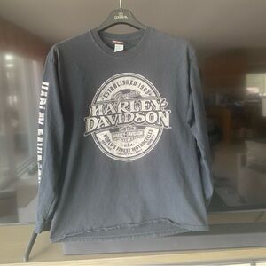 Black Harley Davidson Long Sleeve T Shirt Munising Michigan!